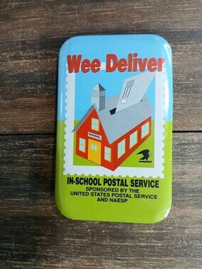 USPS Wee Deliver Badge Pin In-School Postal Service NAESP Mail Bag Lapel Gear